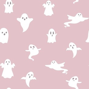 Ghosts on Soft Pink Background