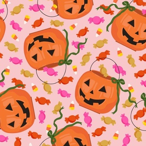 Pumpkins & Treats | XLg Pink