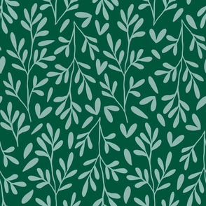 Jumbo Scale // Vintage Leaves on Emerald Green