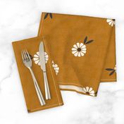 Jumbo Scale // Vintage Ditsy Floral on Burnt Sienna