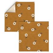 Jumbo Scale // Vintage Ditsy Floral on Burnt Sienna