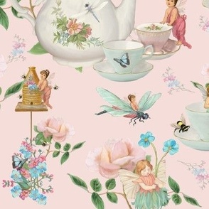 12" Fairy Garden Tea Party Baby Girl in Blush by Audrey Jeanne