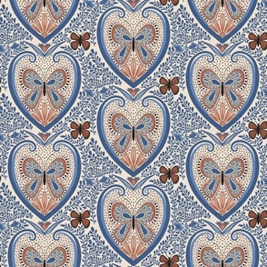 Butterfly Medallions in Rust and Navy 6”