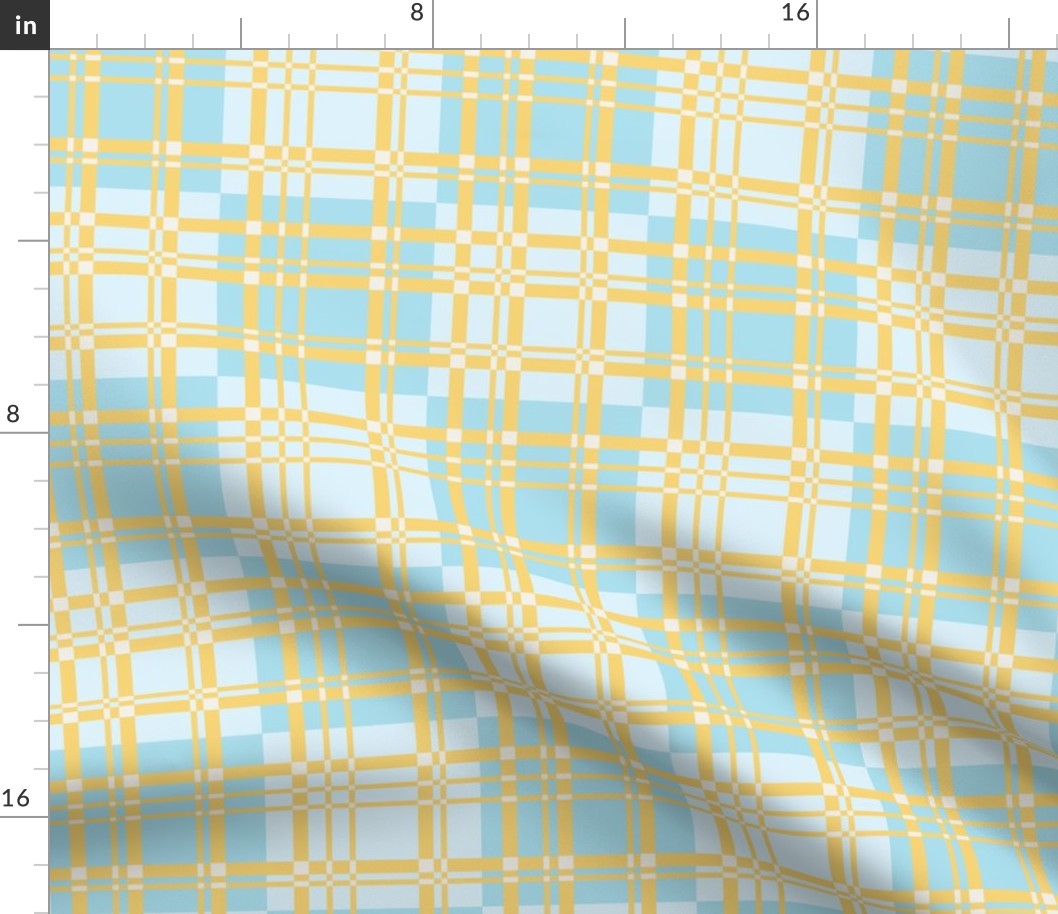 Medium Asymmetrical Plaid Coordinate Baby Blue/Jonquil Yellow