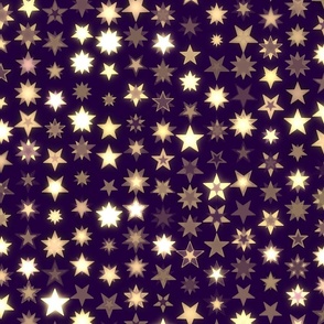 Stars in Glam Gold and Dark Purple