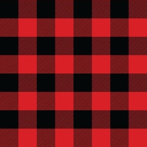 1 Inch Buffalo Check Traditional Red and Black