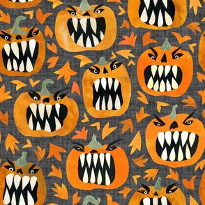 Pumpkin Monsters - Medium Large Scale - Halloween Spooky Cute Jackolanterns
