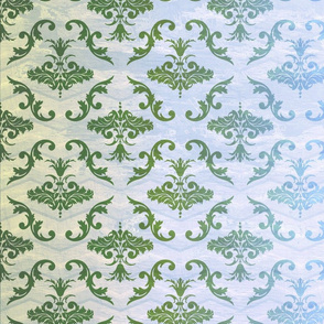 Green and Blue Damask