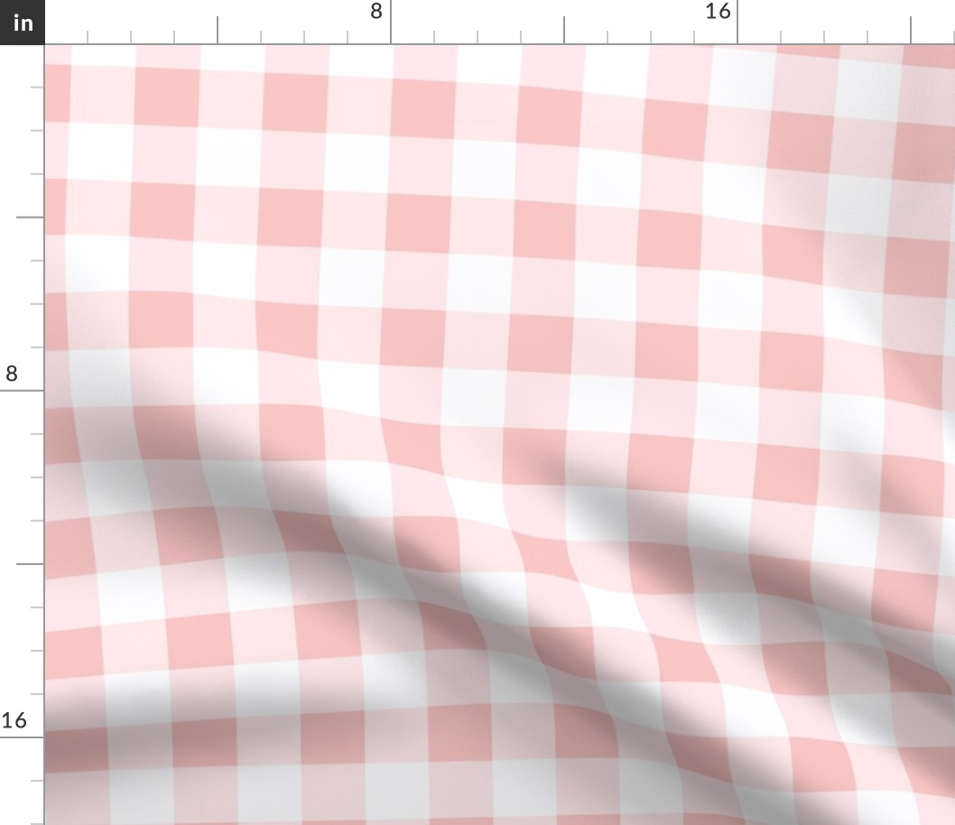 Large Scale // Ballerina Pink Vintage Gingham Check  