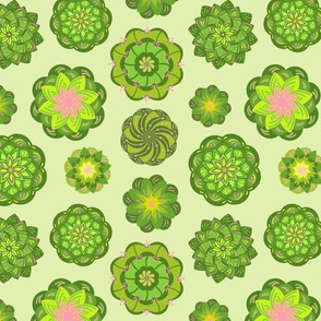 Green Mandala succulent Design 