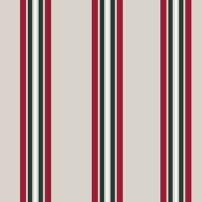 classy vertical stripes in beige, red and green