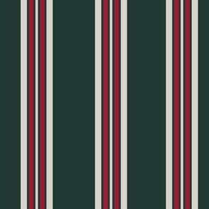 classy stripes in holiday green and red