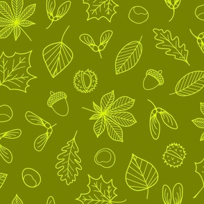 Autumn Leaves - LARGE -  Lime Green