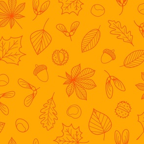Autumn Leaves - LARGE -  Yellow Orange