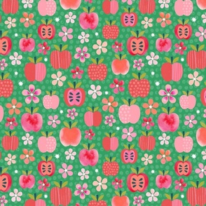 Pink Lady Apple Blossoms - Emerald - Small scale