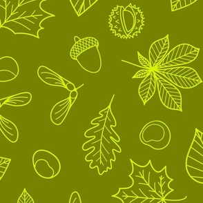 Autumn Leaves - XL -  Lime Green