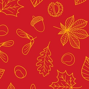 Autumn Leaves - XL -  Orange Red