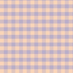 French country Gingham check peach cream lavender