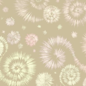 Dandelion Delight - summer spring blooms floral warm tone fabric