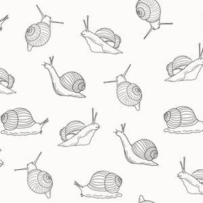 Small Scale - Simple Snails on a Nearly White Background 