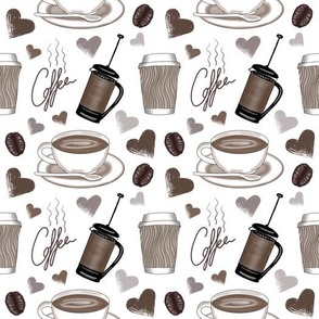Cute Modern Coffee Lovers Design On A white Background