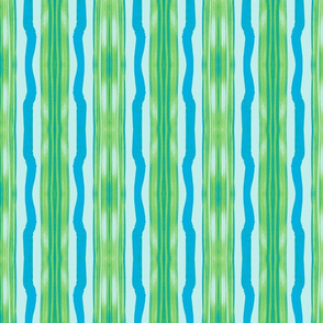 Three Flaxen Stripes, Green & Blue