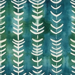 Tribal Tranquility: Watercolor Leaves Pattern (41)