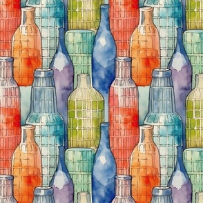 Whimsical Watercolor: Layered Washes, Stained Glass, Quirky Pottery (71)
