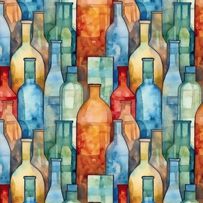 Dancing Wine: Cubist Deconstruction in Watercolor (75)