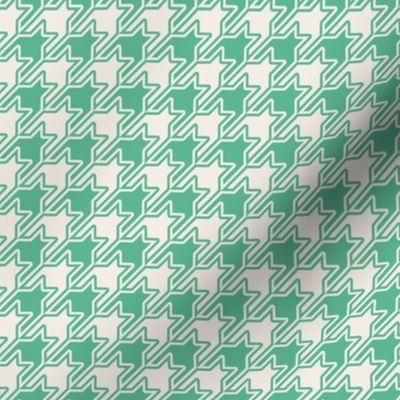 Houndstooth Echo (medium) in green and ivory white