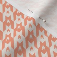 Houndstooth Double (medium) in orange and ivory white