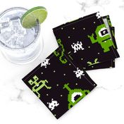 Retro Pixel Monsters green black