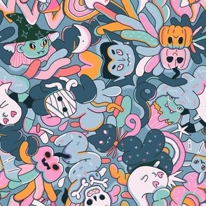 Halloween monster mash pattern