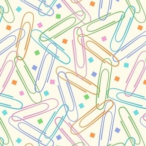 Paperclips (M) Neon on Cream Office Classroom Party 