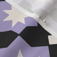 Geo Star Bats (large) in lilac, black and white for Halloween