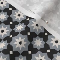 Geo Star Bats (small) in grey, black and white for Halloween