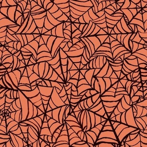 Spiderwebs - Medium Scale - Black and Orange Halloween Goth Spider Web Gothic Cobweb