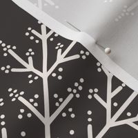 Vintage Snowflake Line Art | Medium Scale | Dark brown, creamy white | multidirectional winter