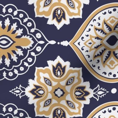 Indian block print/Ajrakh/navy/rotated