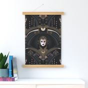 Monster Mash / Grim Reaper & Vampire / Art Deco / Gothic / Dark Moody / Skulls Blood / Halloween / Large