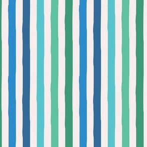 Multi Color Vertical Stripe in Cool Colors (Greens and Blues)