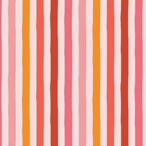 Multi Color Vertical Stripe in Warm Colors (Pink, Red, Orange, Yellow)