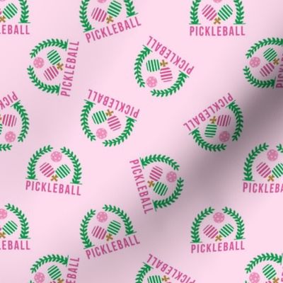 SMALL Pickleball Wreath preppy pink sports fabric  6in