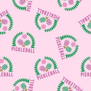 MEDIUM pickleball Wreath preppy pink sports fabric 8in