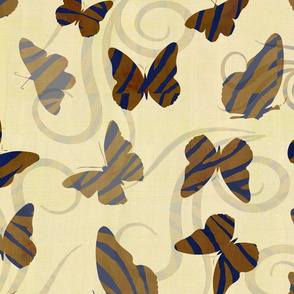 Gold Zebra Print Butterflies