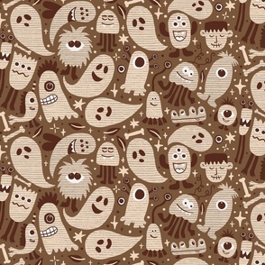 Monster party - brown, beige