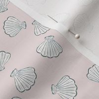 Scallop Sea Shells in Oyster and White