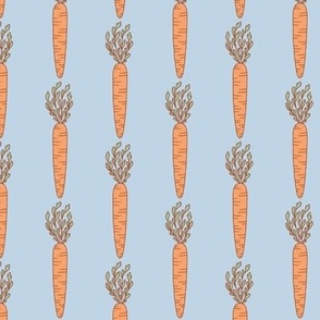 Small Orange Carrots Stripe for Easter on Blue for Boys Clothes and Home Decor