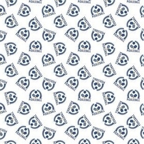 MICRO Pickleball Wreath fabric - preppy navy and white fabric 2in