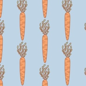 Medium Orange Carrots Stripe for Easter on Blue for Boys Clothes and Home Decor